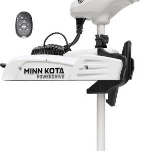 Minn Kota 1363575 Riptide PowerDrive 55 lb Thrust Micro Remote Bow-Mount Trolling Motor, 54″ Shaft, Saltwater